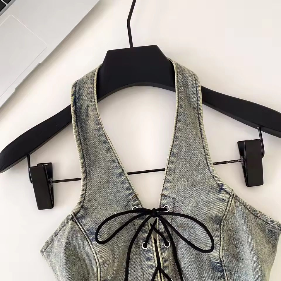 Thumbnail: Summer Feminine Dark Denim Tank Top