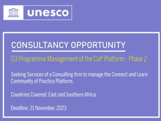 Consultancy Opportunity: O3 Programme Management of the Community of Practice Platform