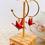 Miniature : Boucles d’oreilles origami – Créoles grues simples - rouge