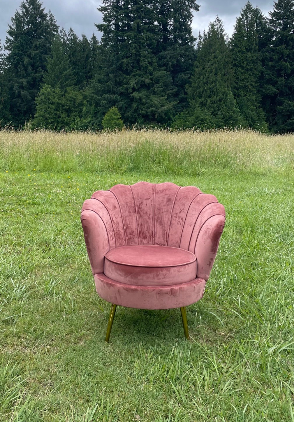 Rose Gold Velvet Accent Chair