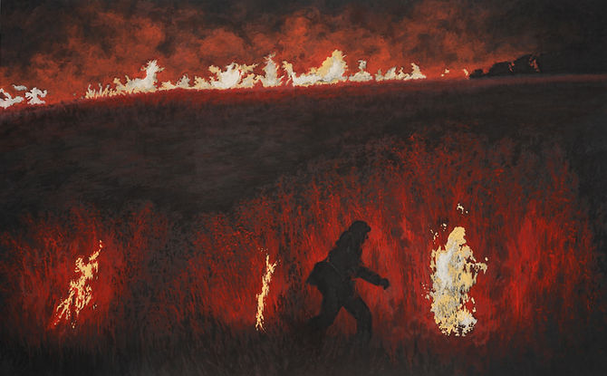 맞불 112x180cm 한지에 채색 2020.jpg