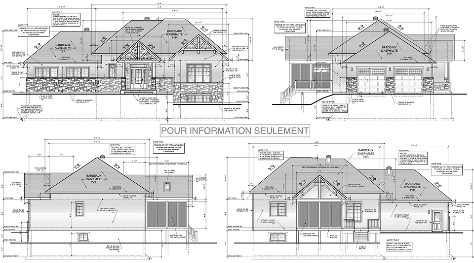 vues en élévations d'une maison