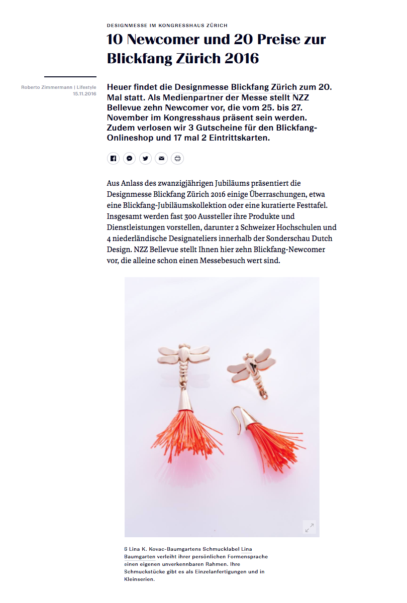 NZZ Bellevue Newcomer Blickfang