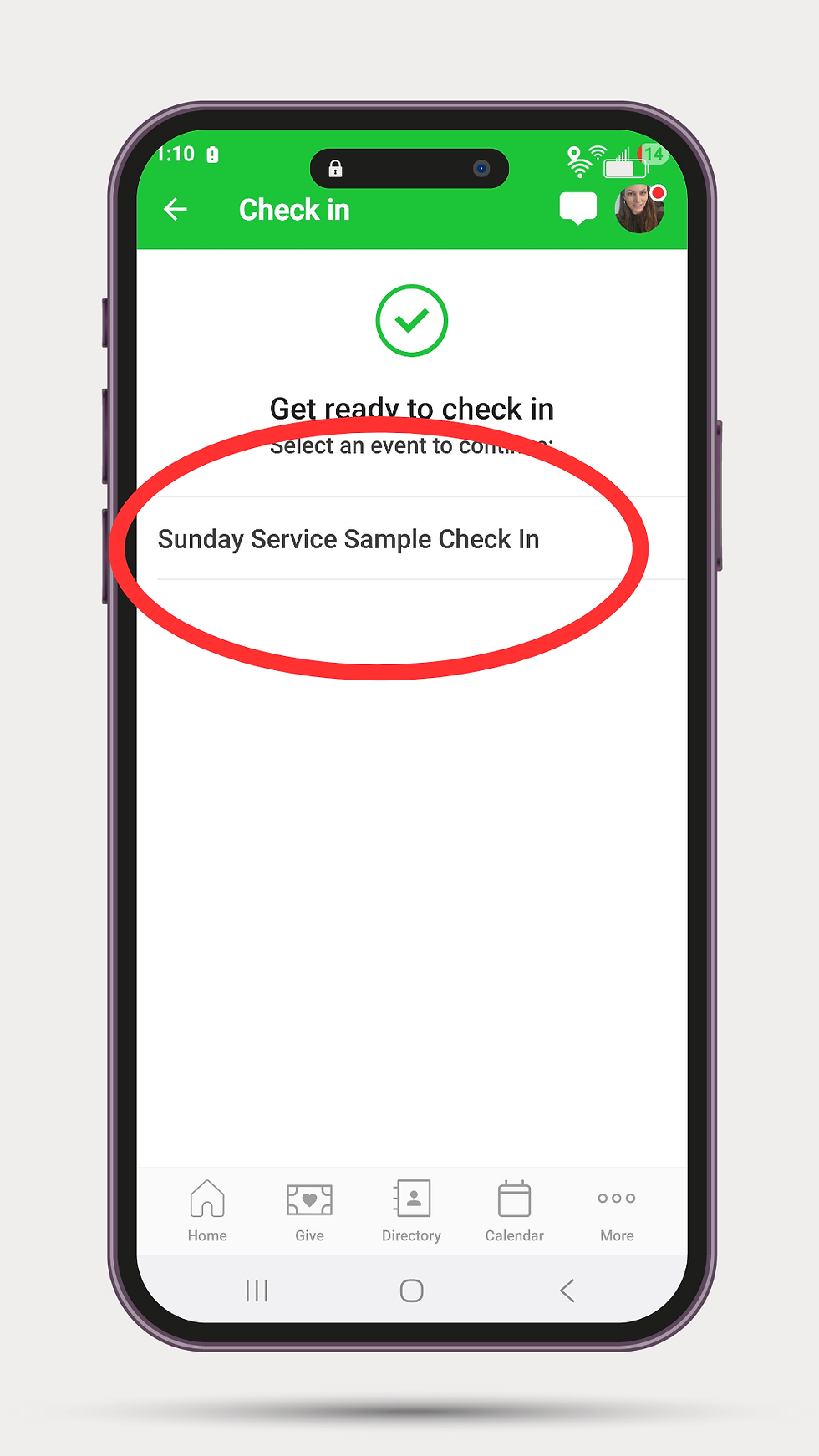 Step 4. Select Sunday Service