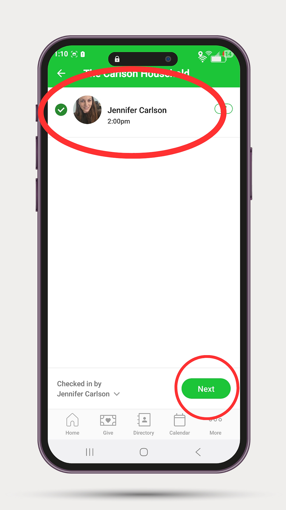 Step 4. Select your name by clicking the check box next to you and any other members of your household. Hit the "Next" button.
