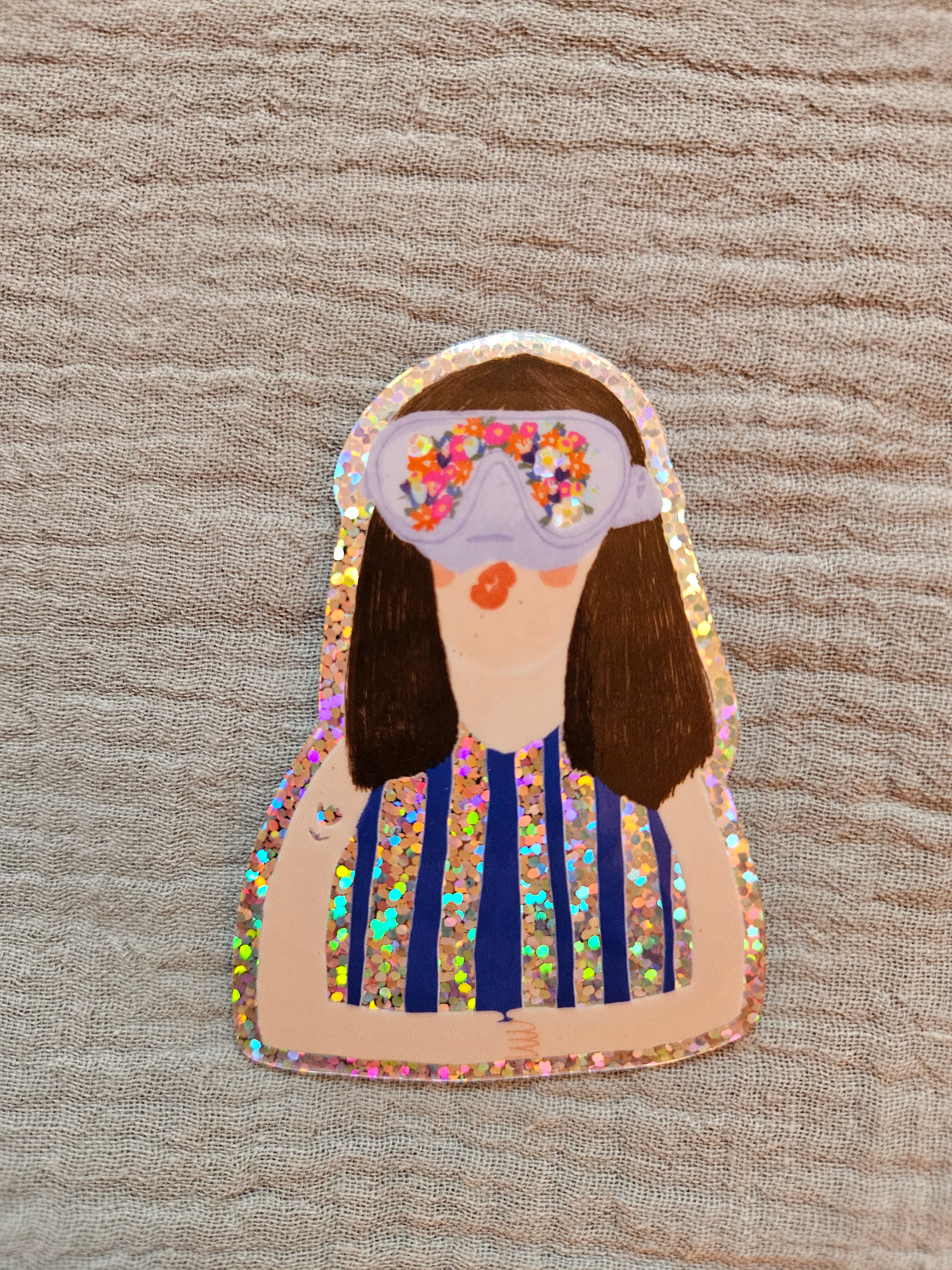 Sticker Glitter Blumen im Kopf