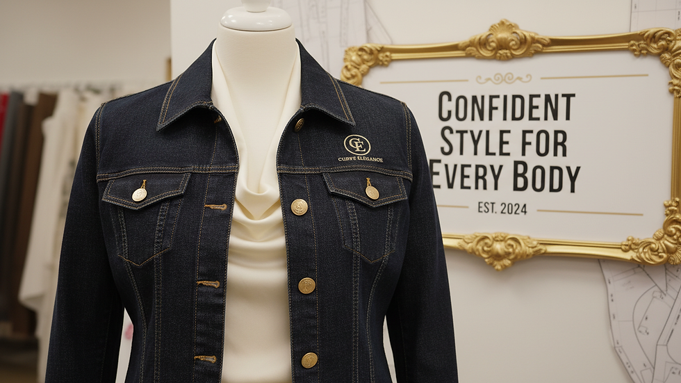 Close-up view of plus size mannequin torso with detailed clothing fit