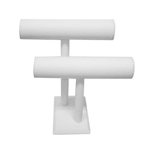 Miniatura: Barra de pulsera con soporte de joyería de 2 niveles, blanco