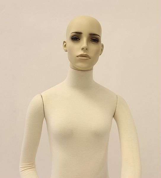 Thumbnail: Female full body white jersey covered body form. JF+EVENLY