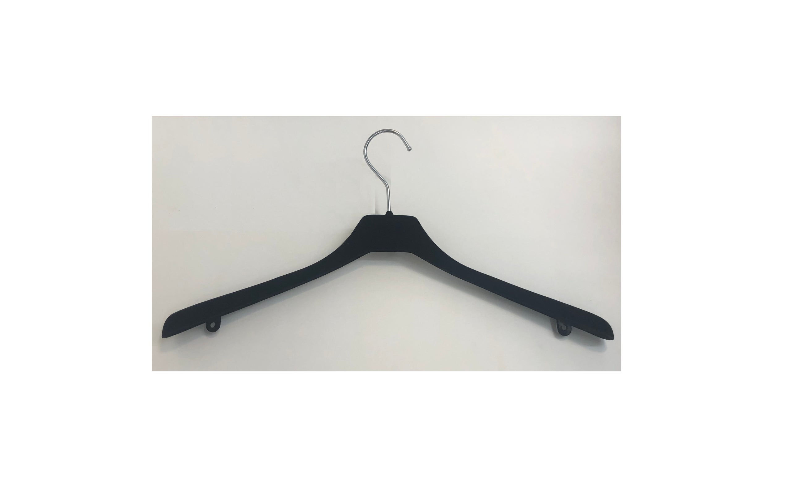 17" VELVET DRESS HANGER - BLACK - 1" THICK ENDS - BOX OF 100 PIECES