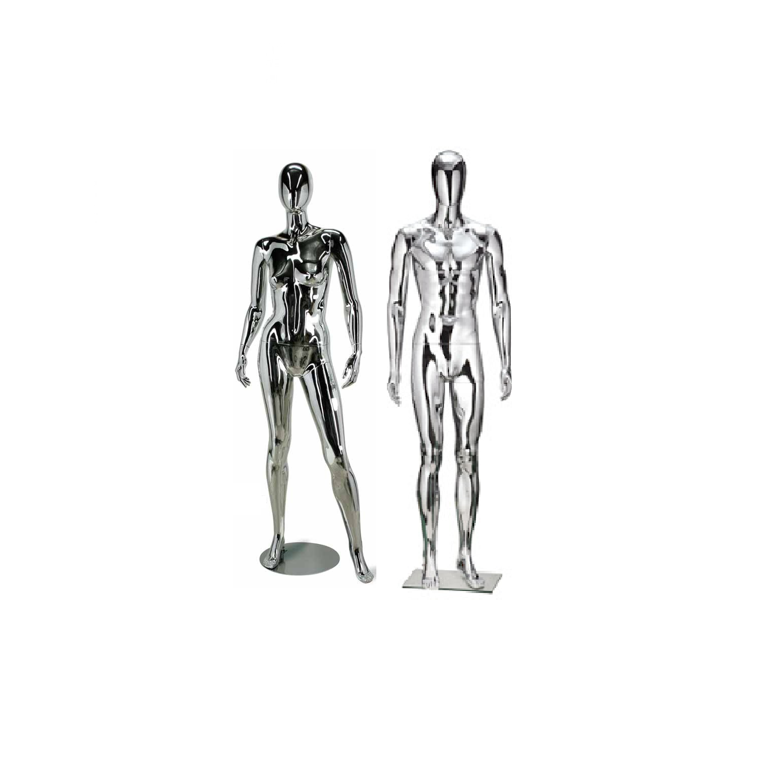 SL-EGG - CHROME EGG HEAD MANNEQUIN - CHROME - GLASS BASE