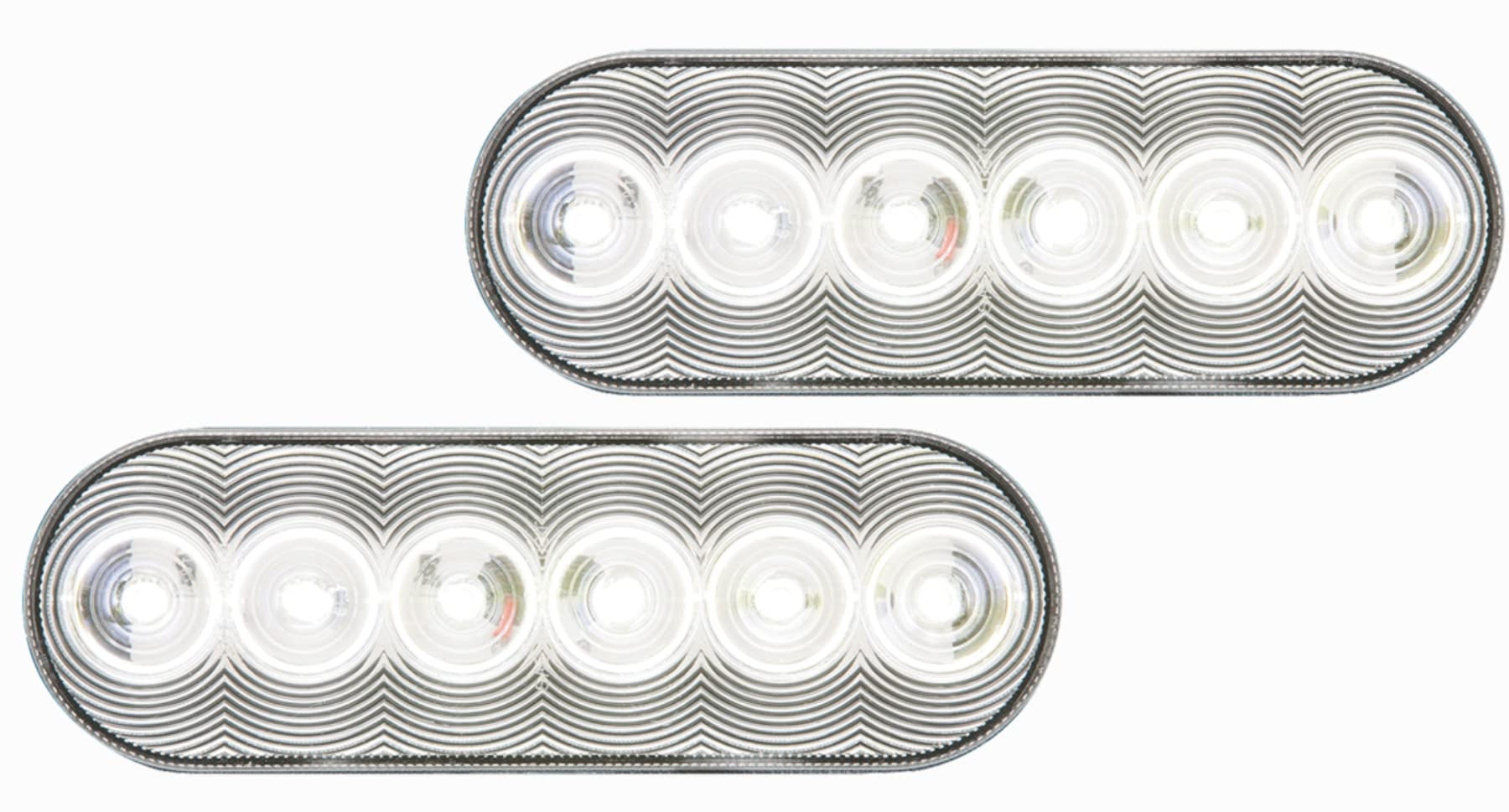 Optronics 6" Oval Clear 6 LED Back Up Light 2 Pin Connection BUL12CB