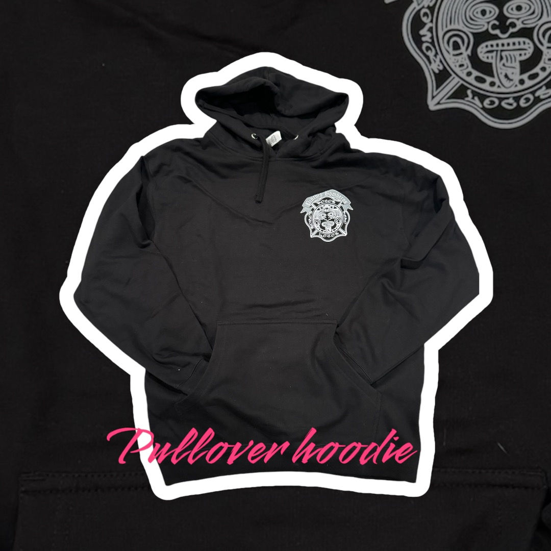 Pinchis Bomberos Classic on a Pull Over Hoodie