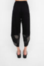 Thumbnail: Jersey stretchy cropped pants, with elastic band and side pockets in an abstract