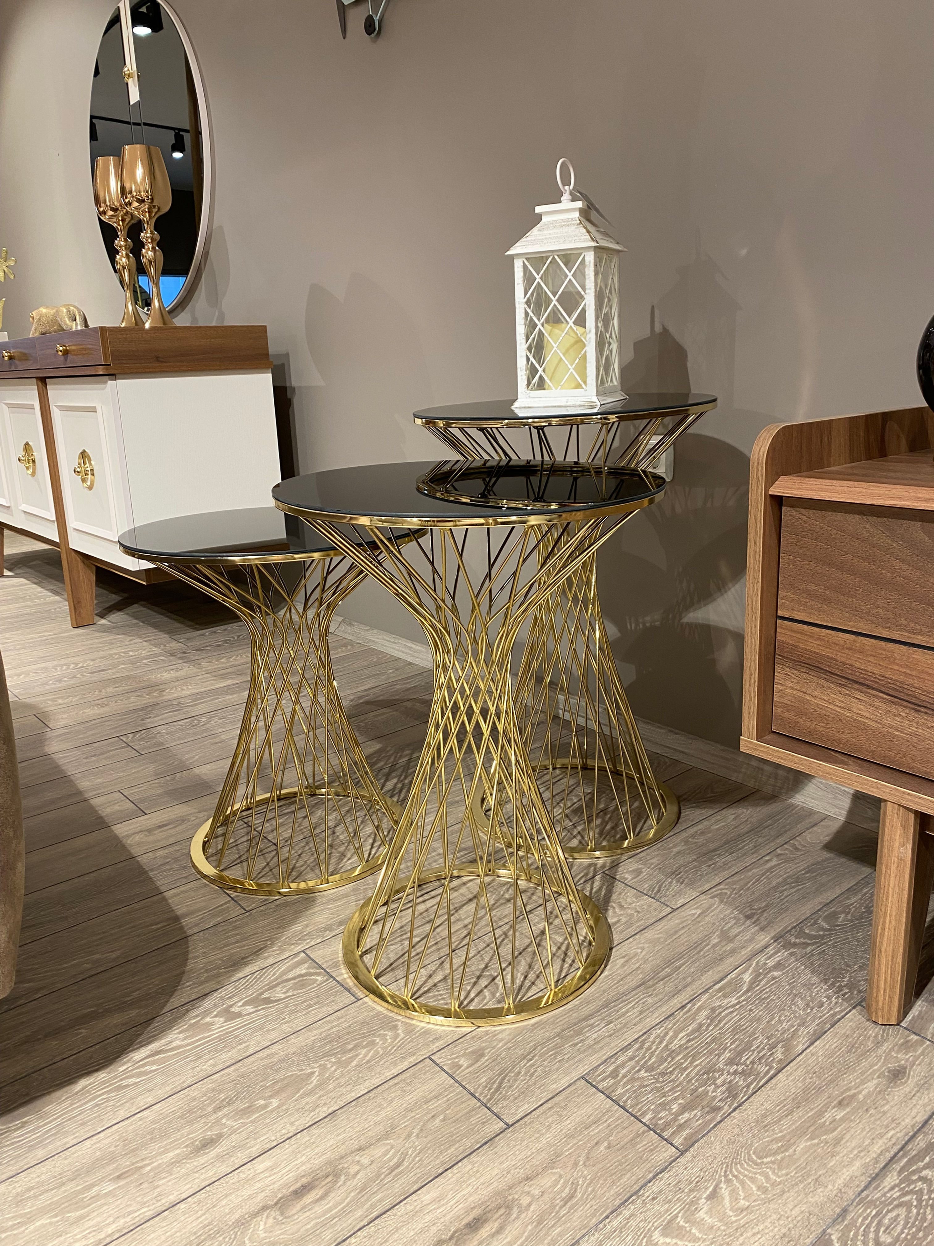 Hasır  Zigon Sehpa (Gold)