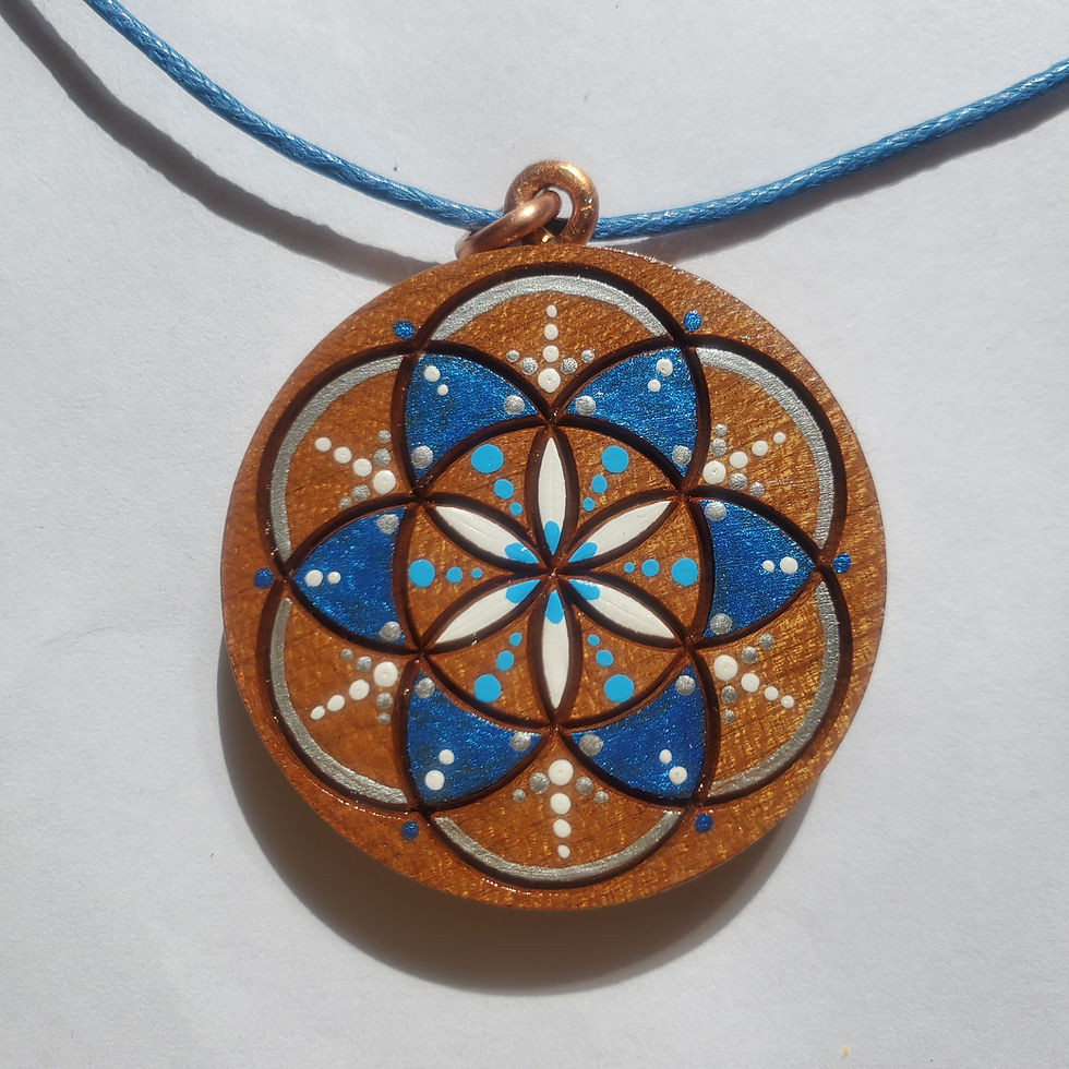 Thumbnail: Electric Blue Seed of Life & Merkaba Pendant