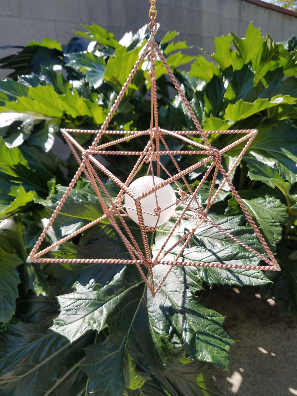 Thumbnail: Spinning Copper Merkaba/Star Tetrahedron/Merkabah Large 15"