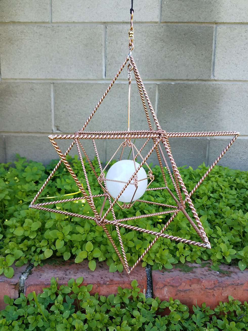 Thumbnail: Spinning Copper Merkaba/Star Tetrahedron/Merkabah Large 15"