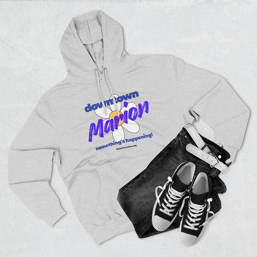 Thumbnail: Downtown Marion Hoodie — "Something's Happening" Retro Graphic Pullover