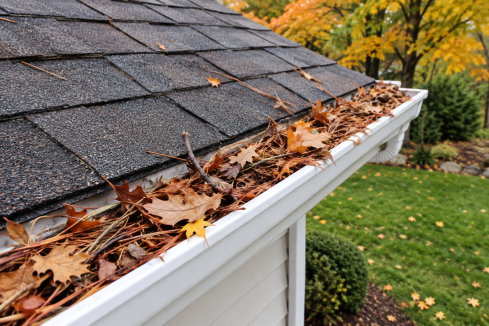 Leaves in gutters