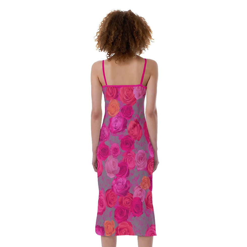 Thumbnail: Cami Dress Bright Rose Print