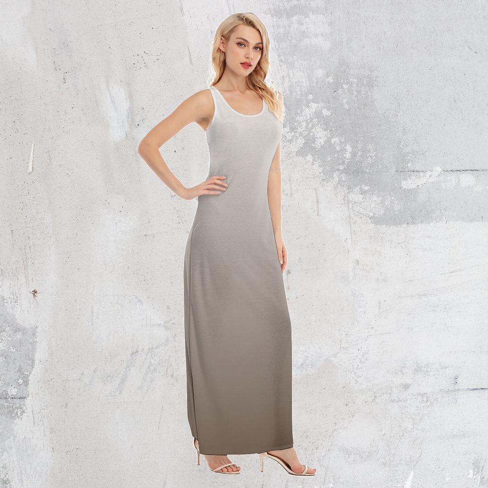 Thumbnail: Ankle Length Tank Dress Glow Gradient Taupe