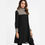 Thumbnail: Ladies High Neck Long Sleeve Dress Black & Brown Floral