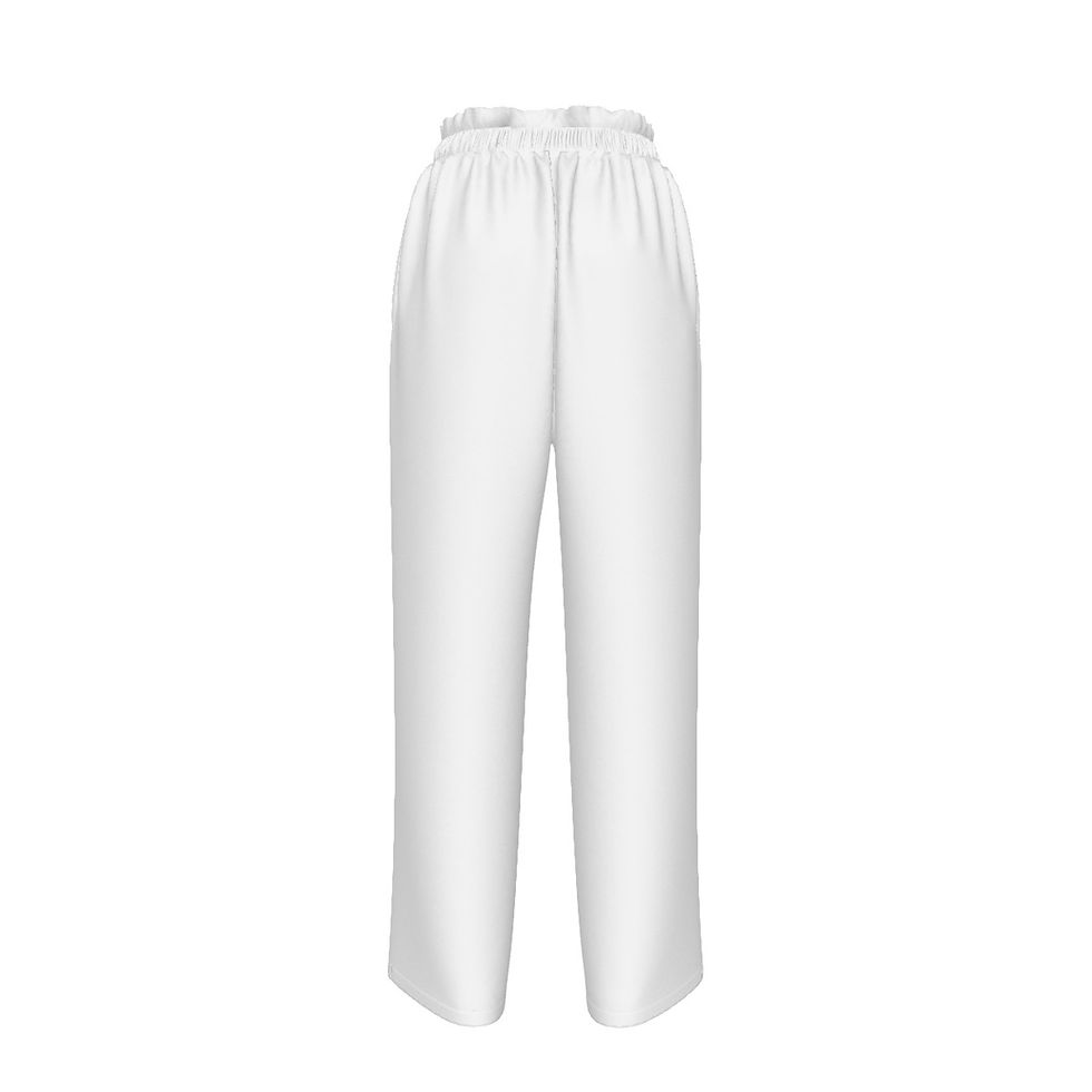Thumbnail: Faux Silk Wide-Leg Pants White