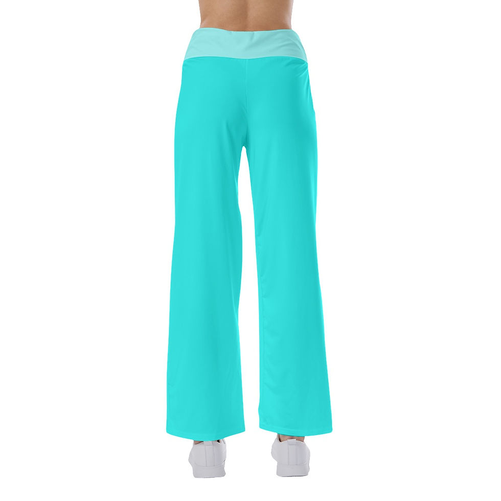 Thumbnail: Ladies High-waisted Straight-leg Trousers Sea Teal