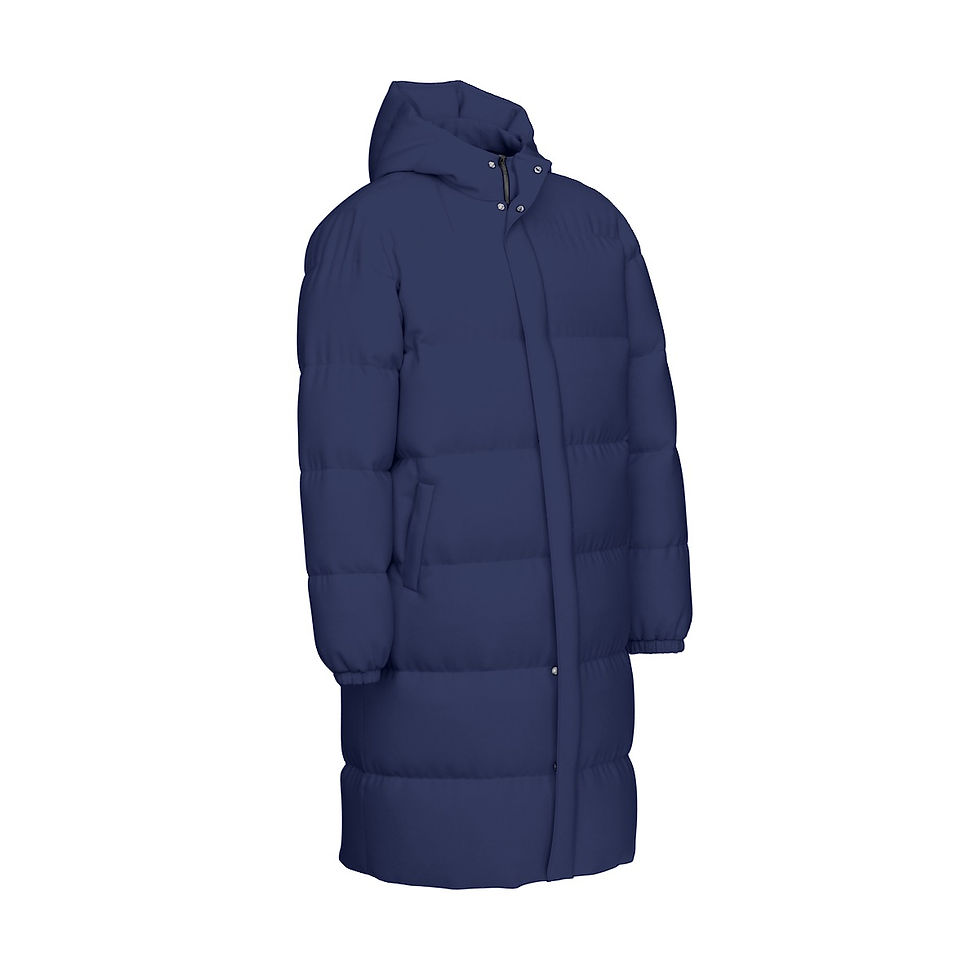 Thumbnail: Unisex Long Down Jacket Night Blue