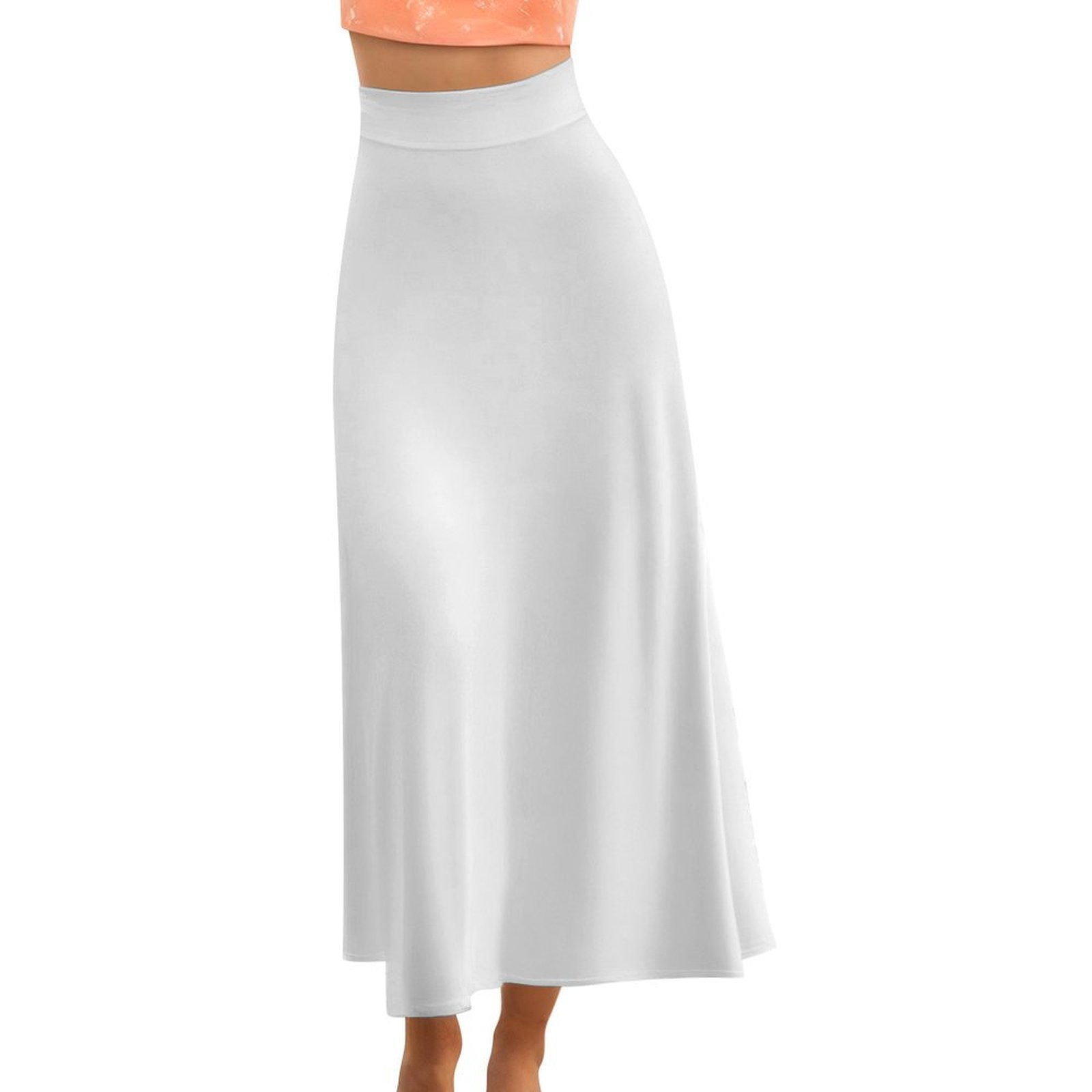 High Waisted White Long Skirt High Waisted Fishtail Skirt