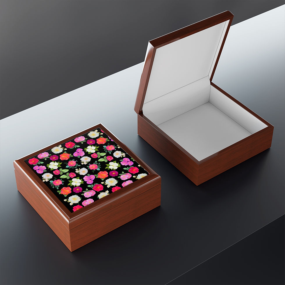 Thumbnail: Jewelry Box Music Floral Black