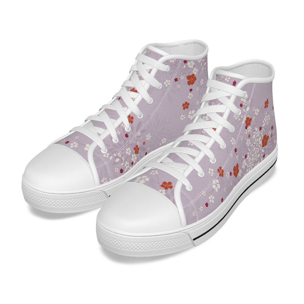 Thumbnail: Women's Canvas Shoes Blossom Print Light Lavender
