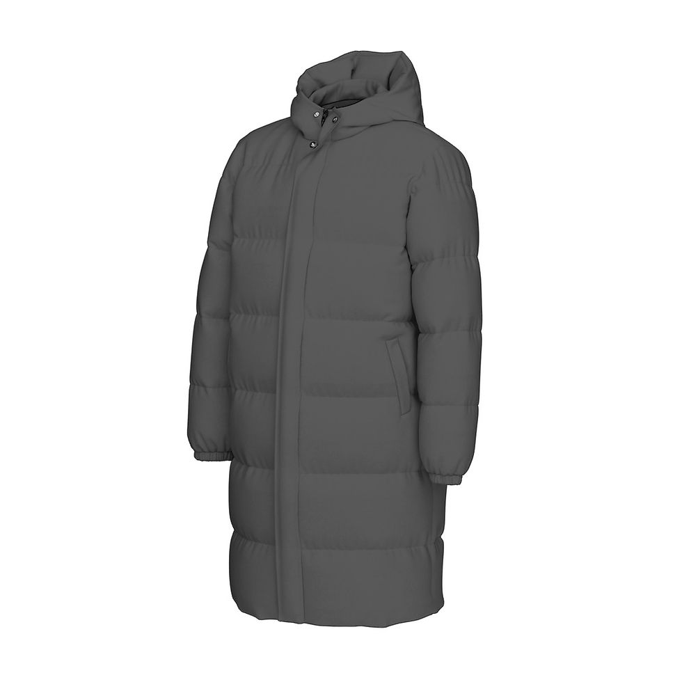 Thumbnail: Unisex Long Down Jacket Dark Grey