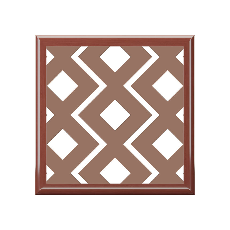 Thumbnail: Jewelry Box Geo Print Brown White