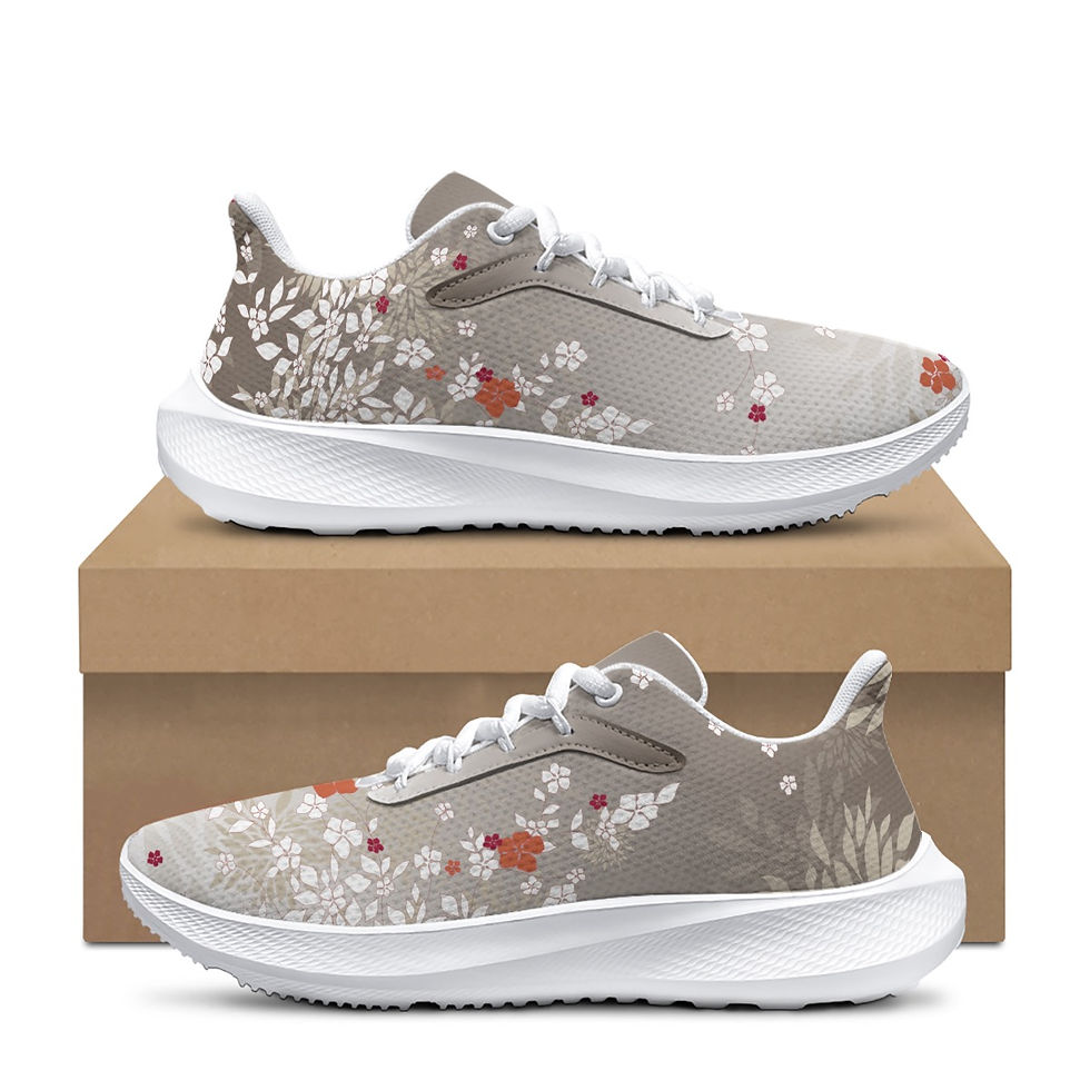 Thumbnail: Women's Shoes Gradient Taupe Blossoms Print
