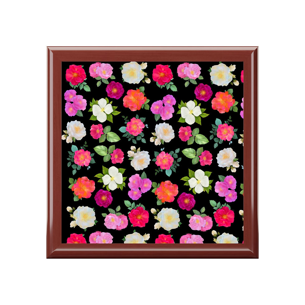 Thumbnail: Jewelry Box Music Floral Black