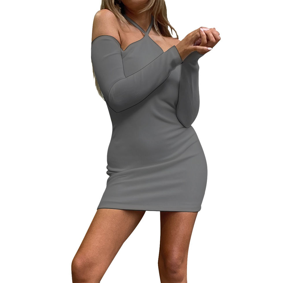 Thumbnail: Halter Lace-up Dress é Diamond Logo Grey