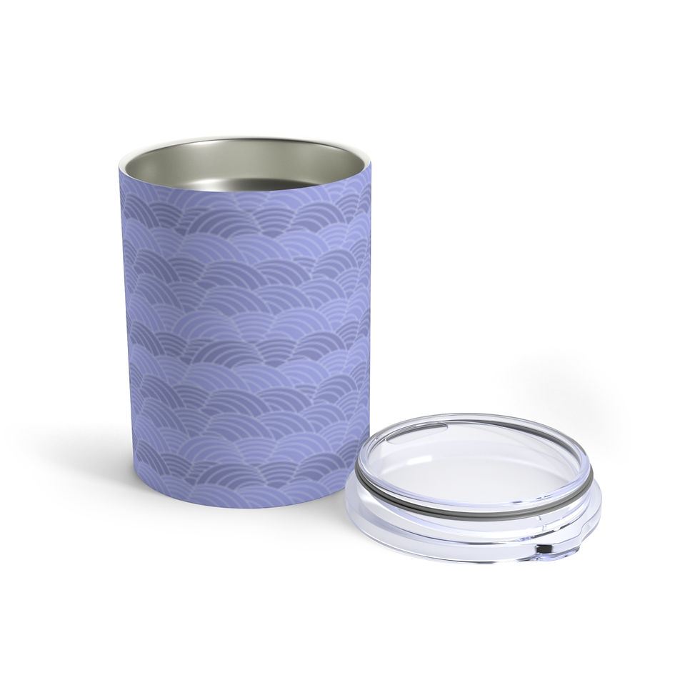 Thumbnail: Periwinkle Scallop Print Tumbler 10oz