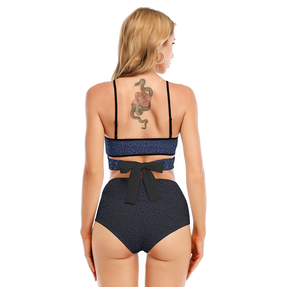 Thumbnail: All-Over Print Women's Bikini Swimsuit With Cross Straps