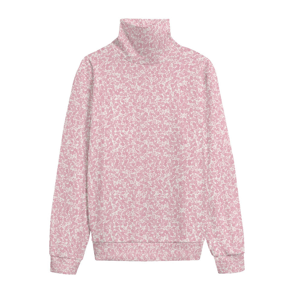 All-Over Print Unisex Turtleneck Knitted Fleece Sweater
