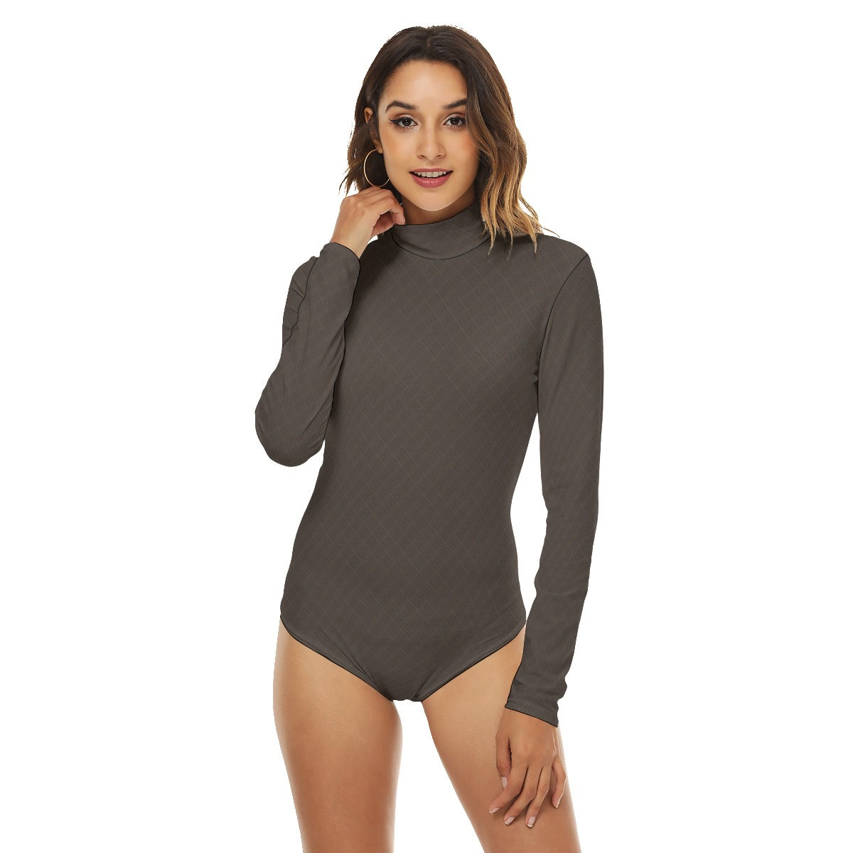 All-Over Print Women's Turtleneck Long Sleeve Bodysuit