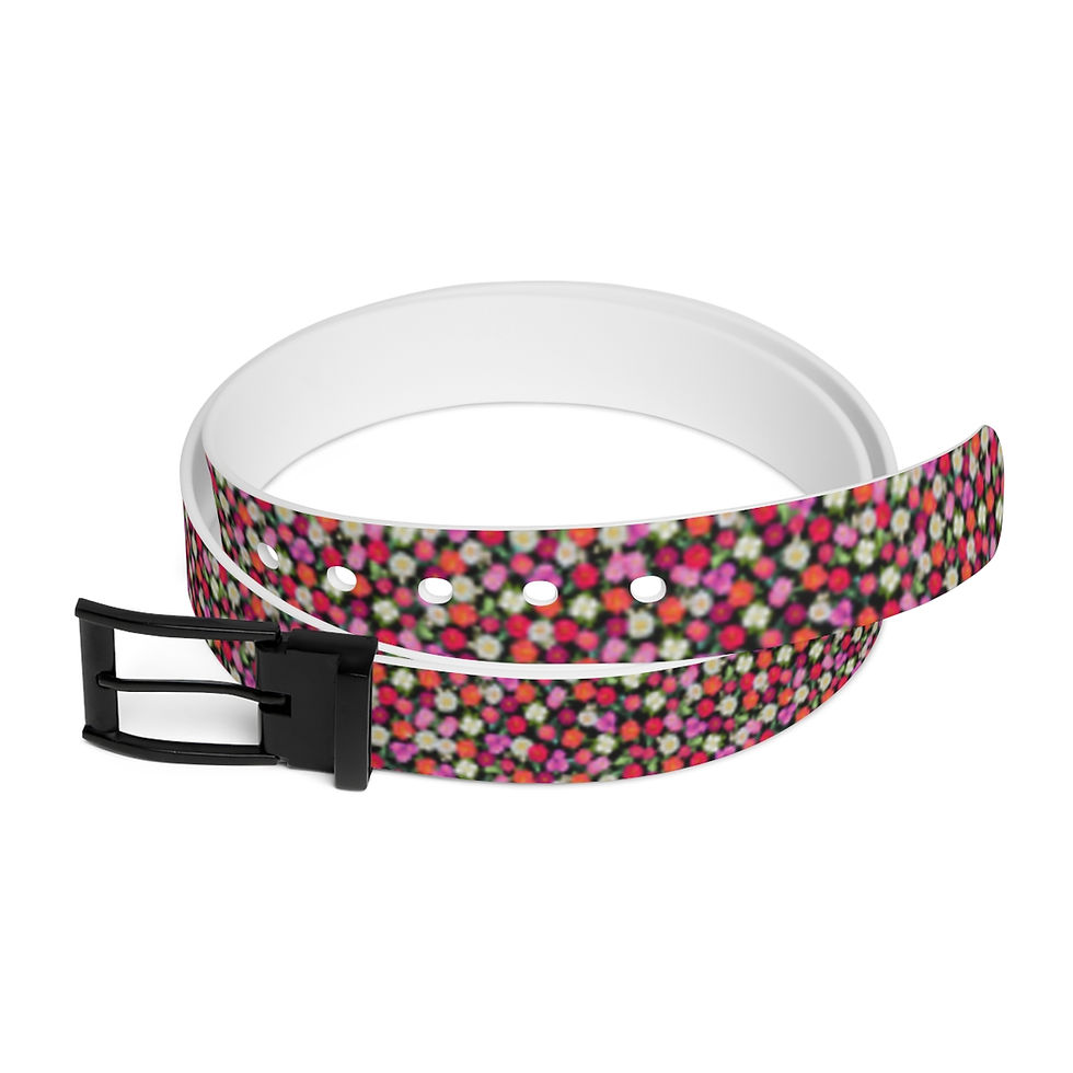 Thumbnail: Multi Color Floral Black Belt