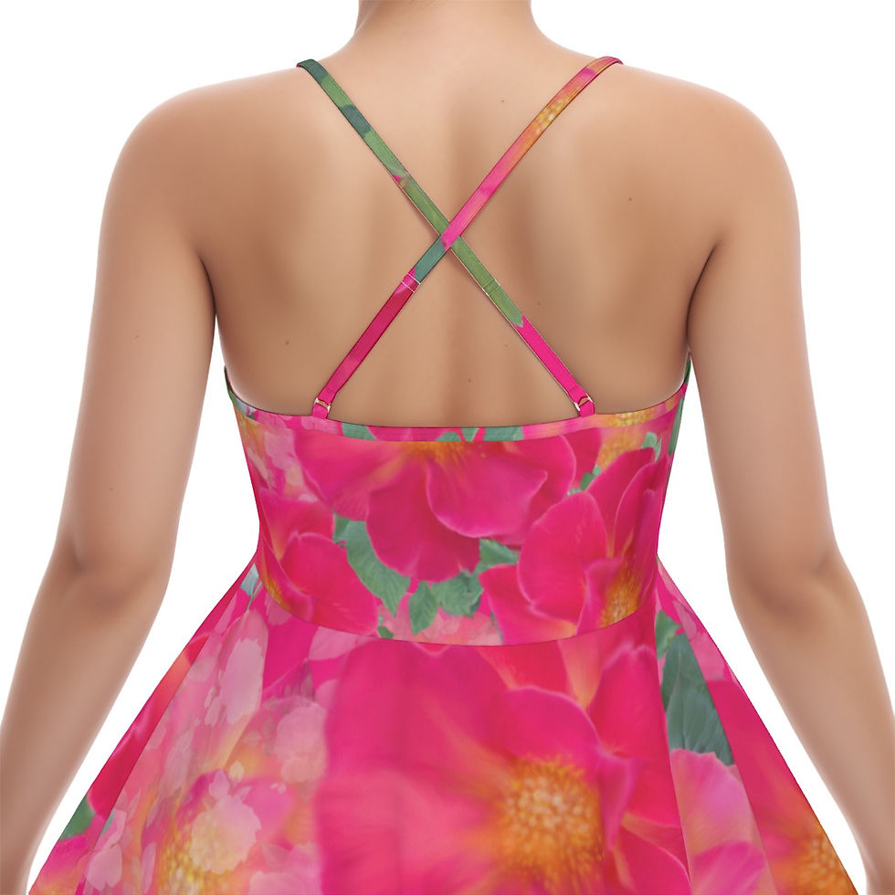 Thumbnail: Cross Back Sleeveless Dress Rosey Floral
