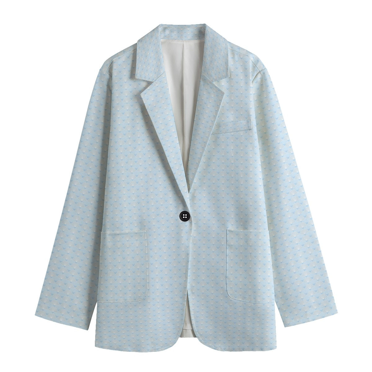 Ladies Leisure Blazer Cloud Shell Scallop Light Blue