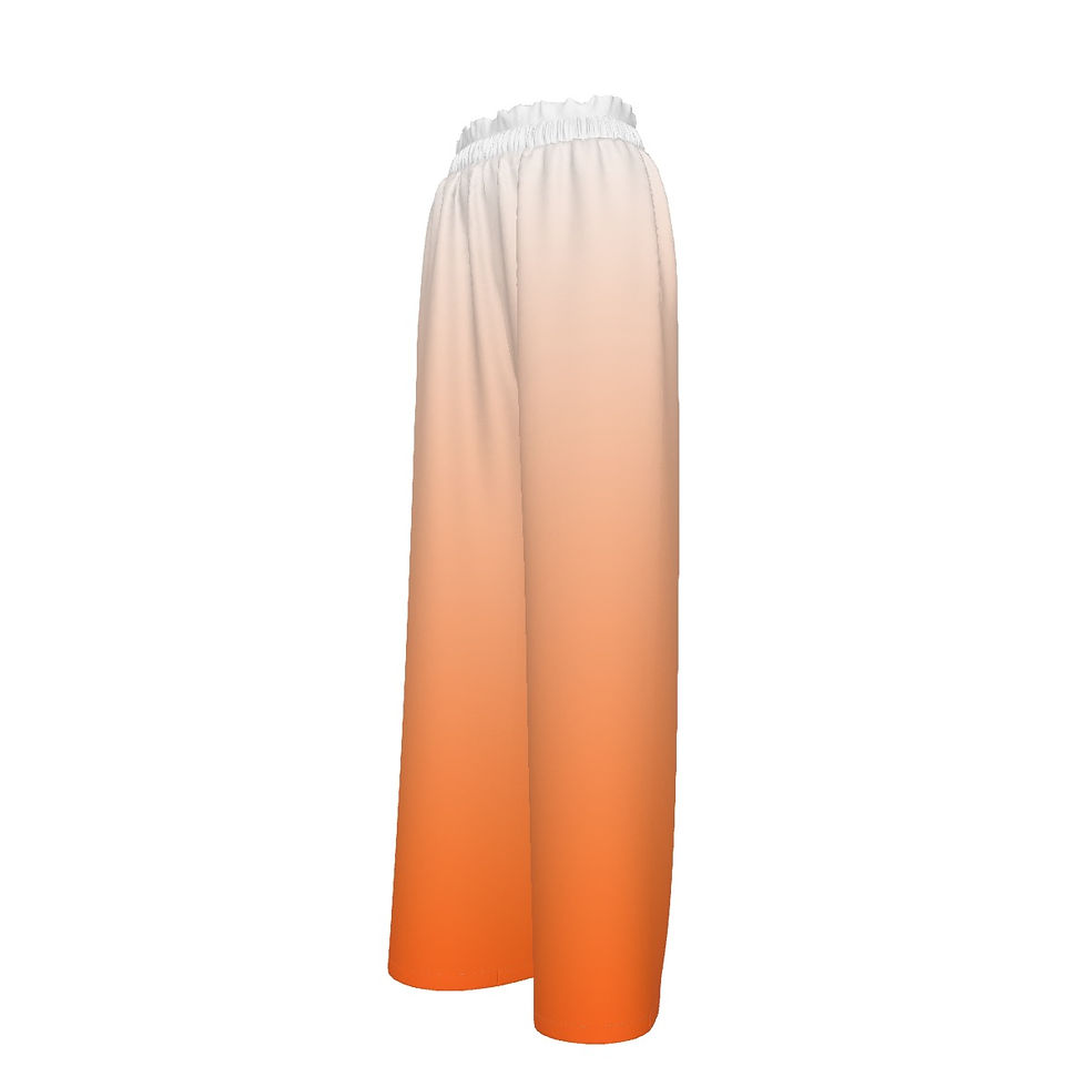 Thumbnail: Faux Silk Wide-Leg Pants Glow Gradient Orange