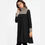 Thumbnail: Ladies High Neck Long Sleeve Dress Black & Brown Floral