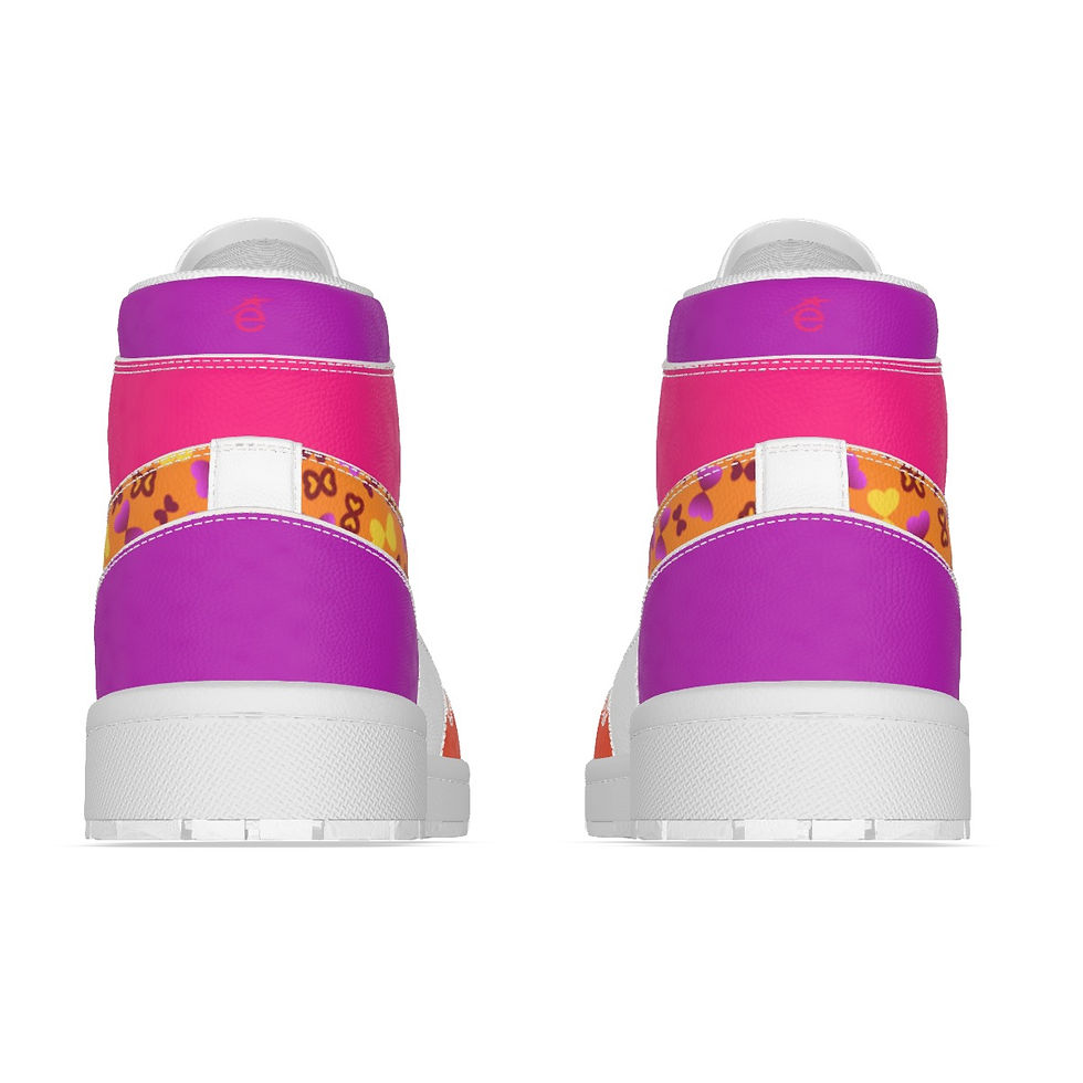 Thumbnail: Women's Athletic Shoes Fuchsia Orange Butterfly Print