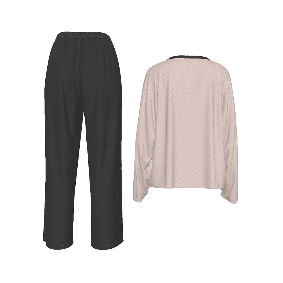 Thumbnail: Casual Long-Sleeve Top & Pant Set é Ballet & Black