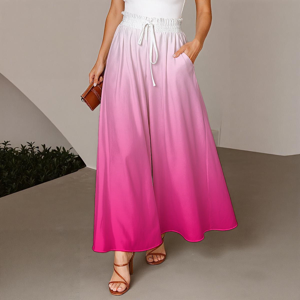 Wide-Leg Pants Glow Gradient Magenta